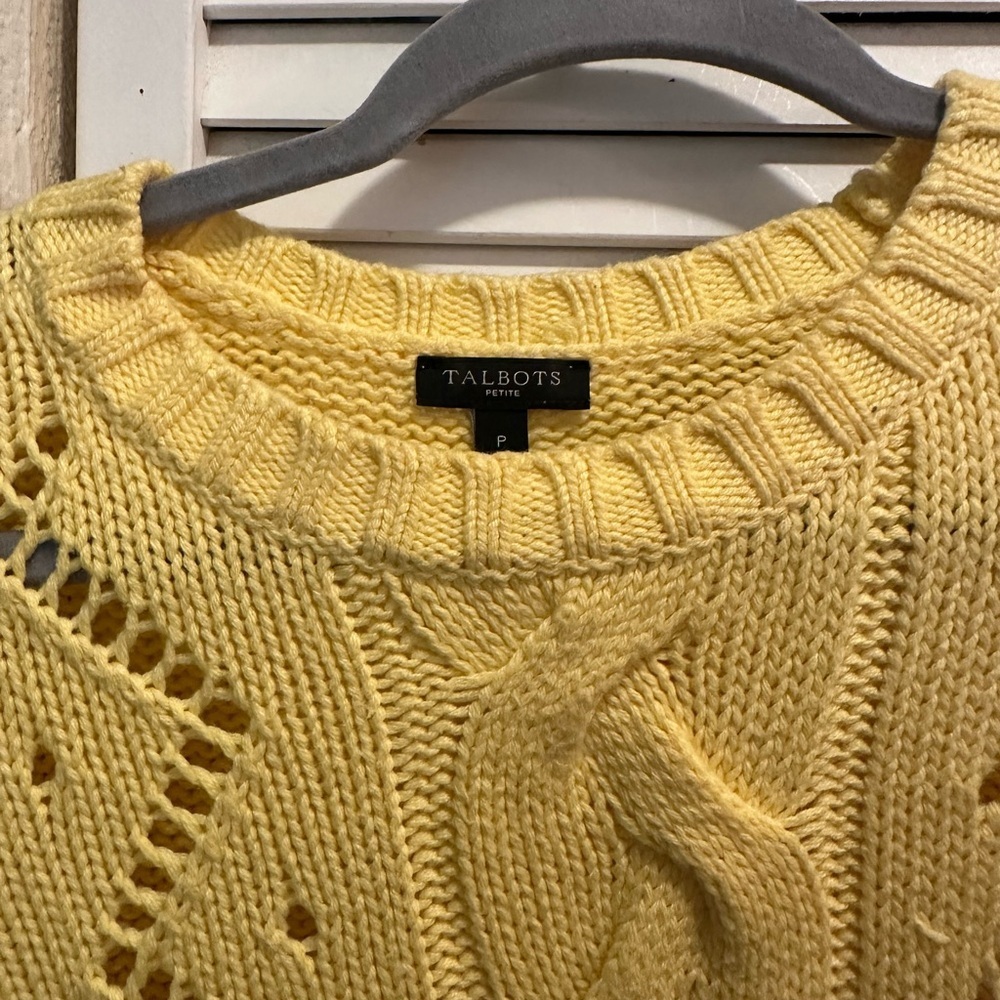 Talbots Women's Sunny Yellow Cable Knit Sweater